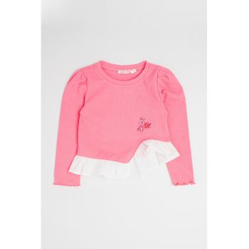 Bluza striata cu garnitura cu volane