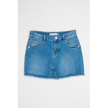 Fusta din denim cu talie medie