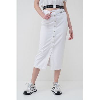 Fusta midi din denim cu nasturi