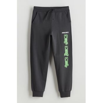 Pantaloni de trening cu imprimeu Minecraft