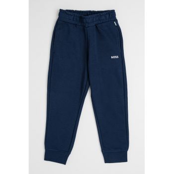 Pantaloni de trening din amestec de bumbac cu detaliu logo
