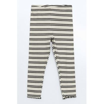 Pantaloni din amestec de bumbac cu model in dungi