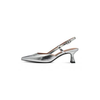 Pantofi de piele cu toc si catarama