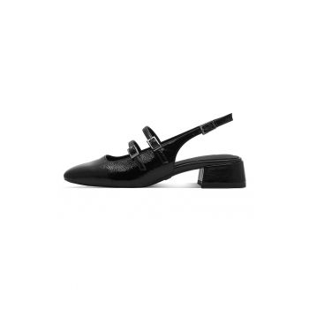Pantofi de piele ecologica cu toc masiv