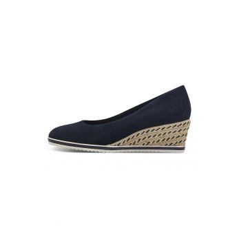 Pantofi wedge de piele intoarsa