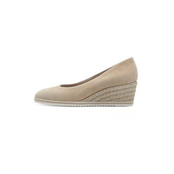 Pantofi wedge de piele intoarsa