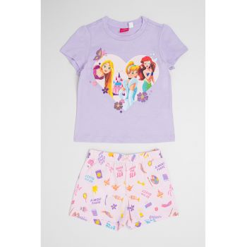 Pijama cu pantaloni scurti si imprimeu desene animate