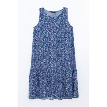 Rochie cu croiala dreapta si imprimeu floral
