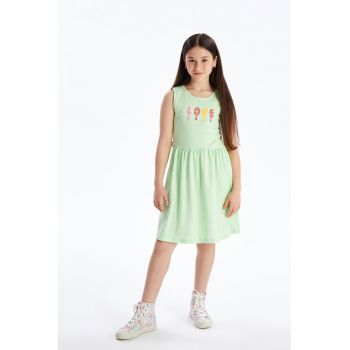Rochie evazata cu imprimeu grafic