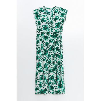 Rochie fara maneci lunga cu model floral