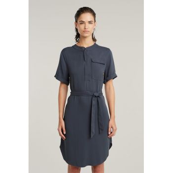 Rochie midi cu buzunar pe piept
