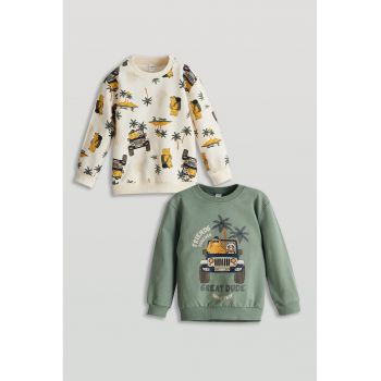 Set de bluza de trening cu model grafic - 2 piese