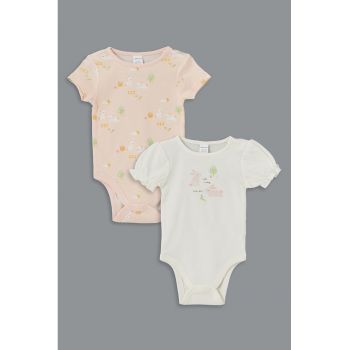 Set de body-uri din bumbac - 2 piese