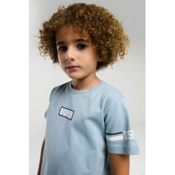 Set de tricou din bumbac si pantaloni scurti cu logo - 2 Piese