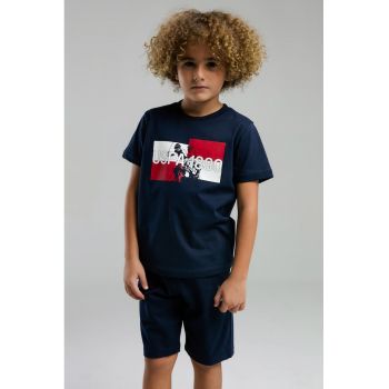 Set de tricou si pantaloni scurti cu logo - 2 Piese