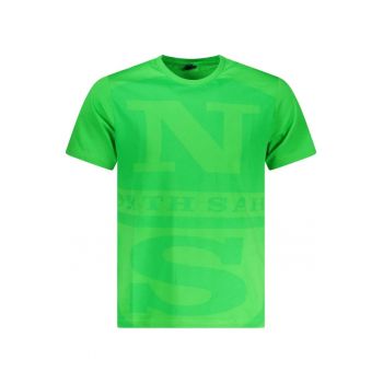 Tricou barbati - cu imprimeu cu logo - Regular fit - Verde deschis