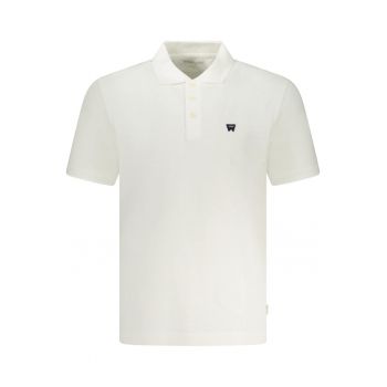 Tricou barbati - cu mini logo brodat - Regular fit - Alb