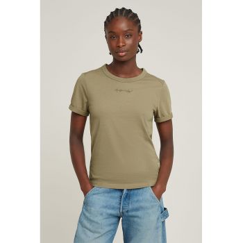 Tricou cambrat de bumbac organic cu maneci pliabile