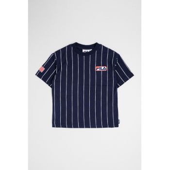 Tricou cu logo pe piept si model in dungi