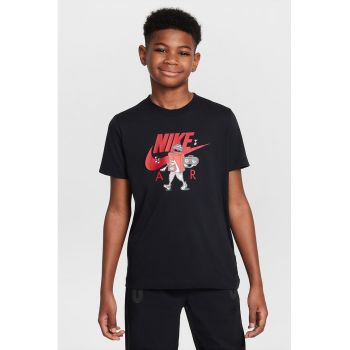 Tricou cu logo si decolteu la baza gatului