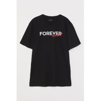 Tricou de bumbac cu imprimeu text