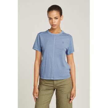 Tricou de bumbac organic cu decolteu la baza gatului