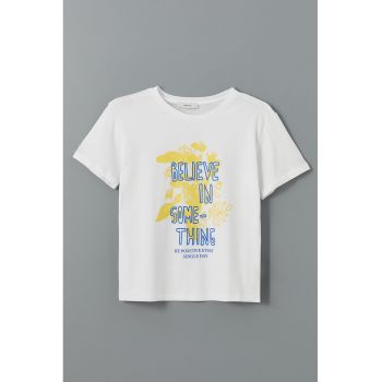 Tricou regular fit cu imprimeu text