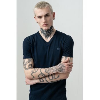 Tricou slim fit cu decolteu in V Dunstan River