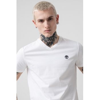 Tricou slim fit cu decolteu in V Dunstan River