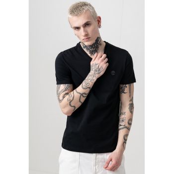 Tricou slim fit cu decolteu in V Dunstan River