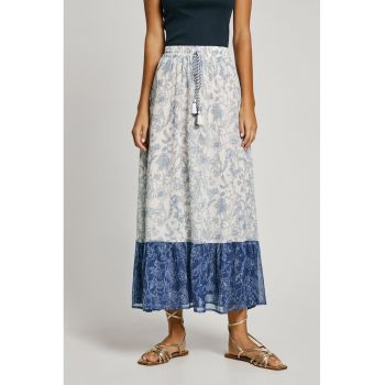 Fusta midi cu broderie