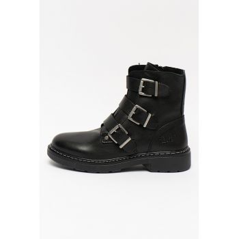 Ghete de piele cu catarame decorative