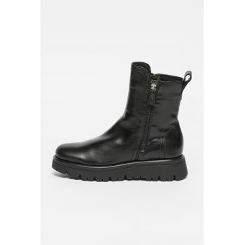 Ghete de piele cu talpa wedge