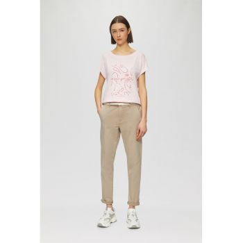 Pantaloni chino crop cu o curea