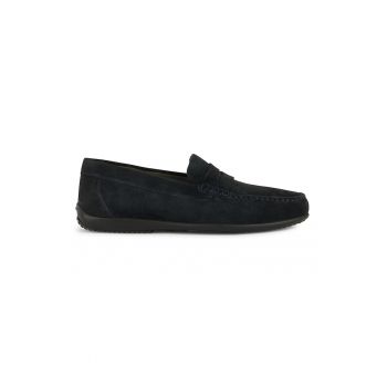 Pantofi loafer de piele intoarsa cu varf rotund