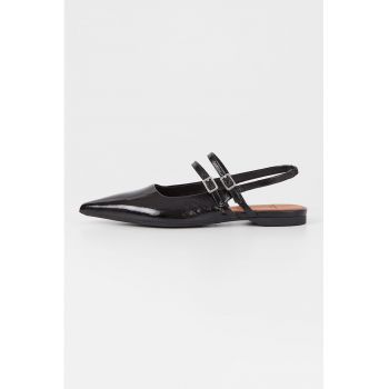 Pantofi slingback din piele lacuita Hermine