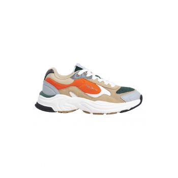 Pantofi sport masivi cu insertii de piele intoarsa