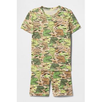 Pijama din bumbac organic cu model grafic