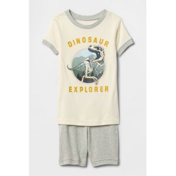 Pijama scurta din bumbac organic cu imprimeu grafic