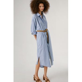 Rochie-camasa midi cu dungi
