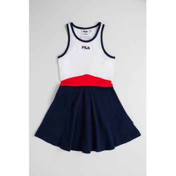 Rochie din amestec de bumbac cu logo brodat