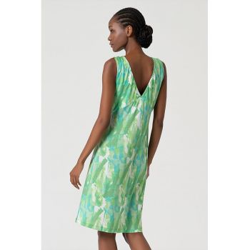 Rochie din lyocell cu imprimeu abstract