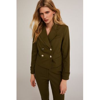 Sacou crop cu doua randuri de nasturi Spencer