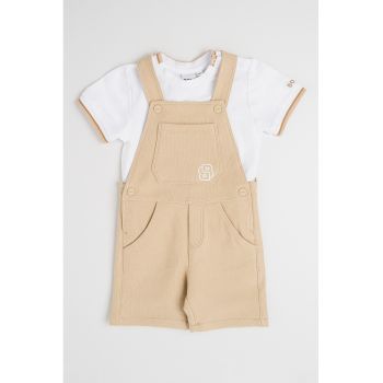 Set de salopeta si tricou din amestec de bumbac