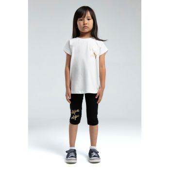 Set de tricou cu imprimeu si pantaloni - 2Piese