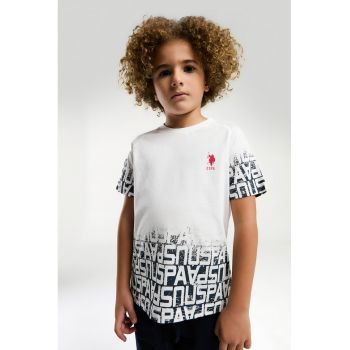 Set de tricou cu model logo si pantaloni cu talie ajustabile