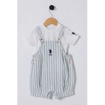 Set de tricou din bumbac si salopeta