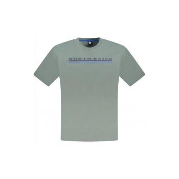 Tricou barbati - cu imprimeu cu logo - Regular fit -  Verde inchis -