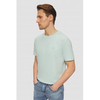 Tricou de bumbac cu decolteu la baza gatului