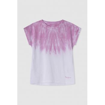 Tricou de bumbac cu model tie-dye